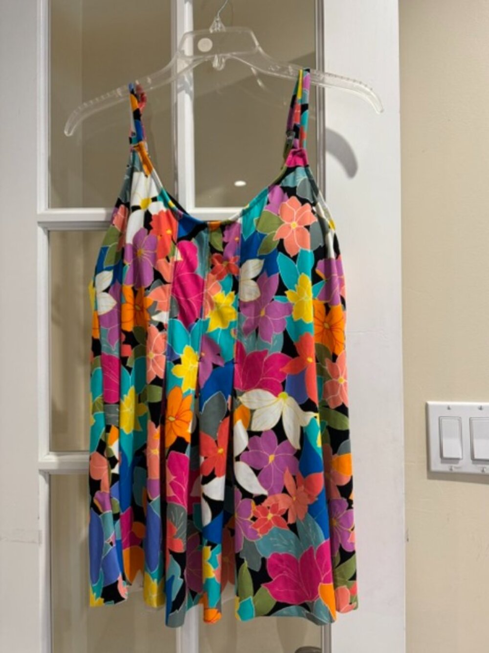 Multicolor Floral Tankini Top Size 18